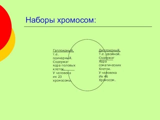 Наборы хромосом: