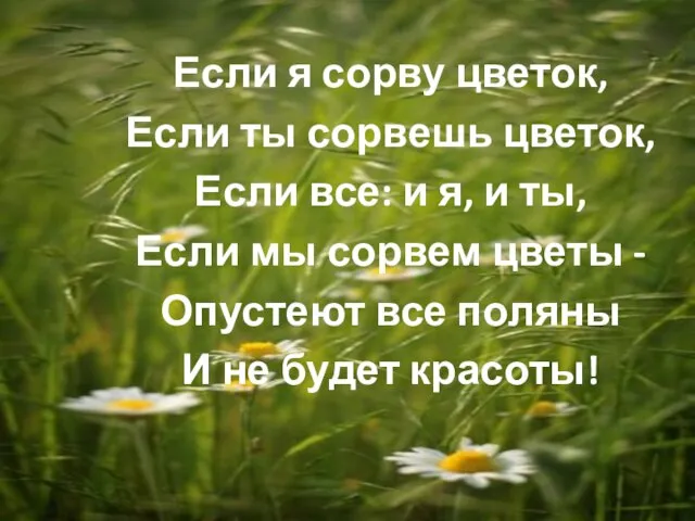 Если я сорву цветок, Если ты сорвешь цветок, Если все: и я,