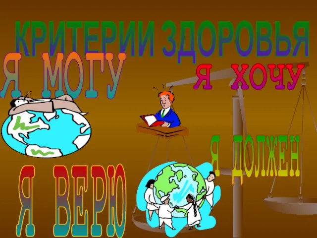 КРИТЕРИИ ЗДОРОВЬЯ Я МОГУ Я ХОЧУ Я ВЕРЮ Я ДОЛЖЕН