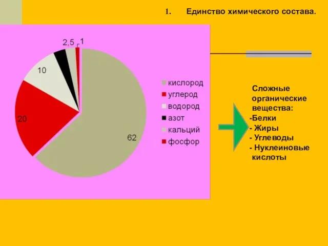 Единство химического состава. Сложные органические вещества: Белки Жиры Углеводы Нуклеиновые кислоты