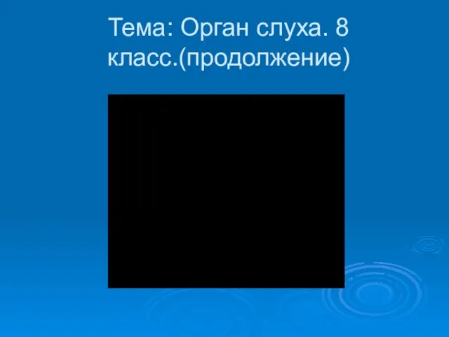 Тема: Орган слуха. 8 класс.(продолжение)