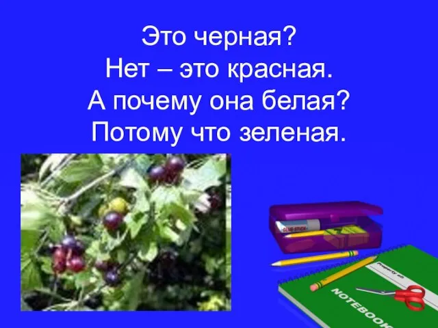 Это черная? Нет – это красная. А почему она белая? Потому что зеленая.