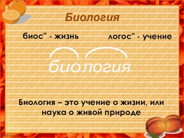 Биология Биология – это учение о жизни, или наука о живой природе