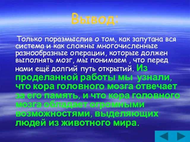 Вывод: Только поразмыслив о том, как запутана вся система и как сложны