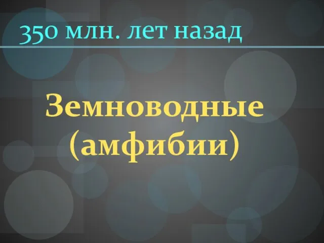 350 млн. лет назад Земноводные (амфибии)