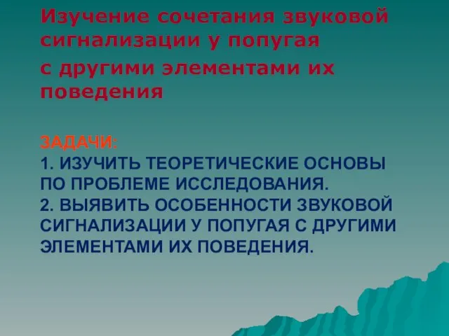 ЗАДАЧИ: 1. ИЗУЧИТЬ ТЕОРЕТИЧЕСКИЕ ОСНОВЫ ПО ПРОБЛЕМЕ ИССЛЕДОВАНИЯ. 2. ВЫЯВИТЬ ОСОБЕННОСТИ ЗВУКОВОЙ