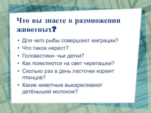 Что вы знаете о размножении животных? Для чего рыбы совершают миграции? Что