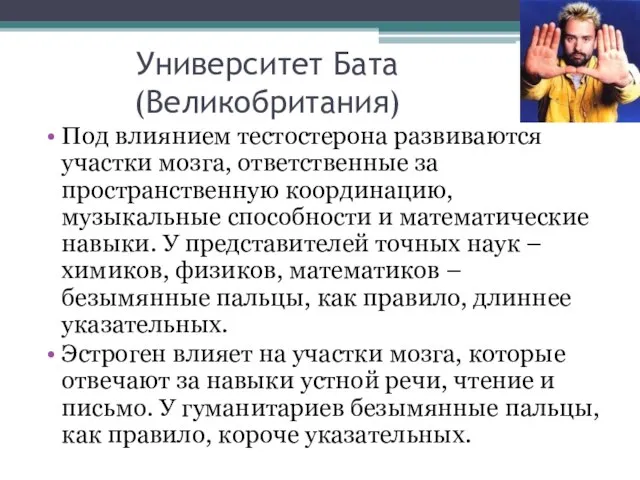 Университет Бата (Великобритания) Под влиянием тестостерона развиваются участки мозга, ответственные за пространственную