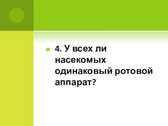 4. У всех ли насекомых одинаковый ротовой аппарат?