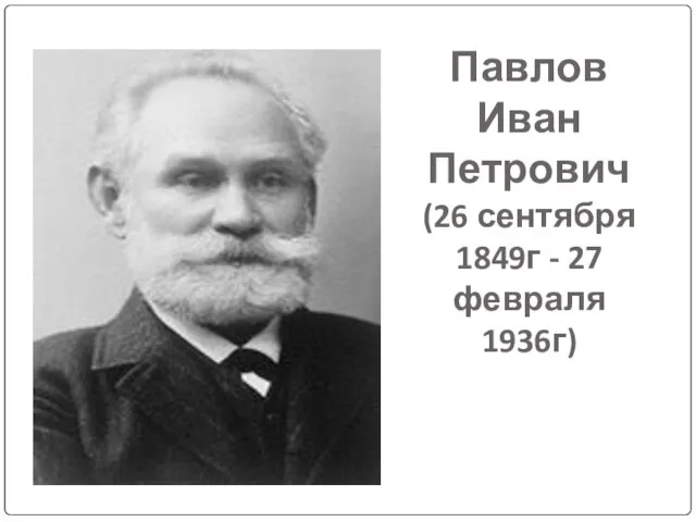 Павлов Иван Петрович (26 сентября 1849г - 27 февраля 1936г)