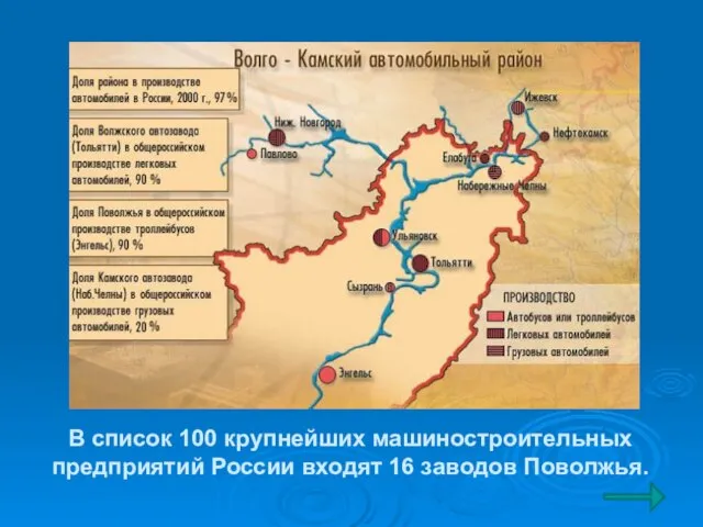 В список 100 крупнейших машиностроительных предприятий России входят 16 заводов Поволжья.