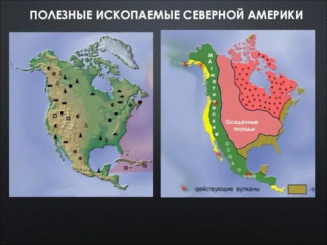 ПОЛЕЗНЫЕ ИСКОПАЕМЫЕ СЕВЕРНОЙ АМЕРИКИ Осадочные породы М А г м а т