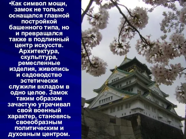 Как символ мощи, замок не только оснащался главной постройкой башенного типа, но