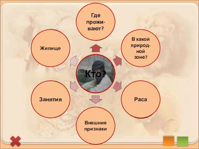 Жилище Где прожи-вают? В какой природ-ной зоне? Раса Внешние признаки Занятия туареги