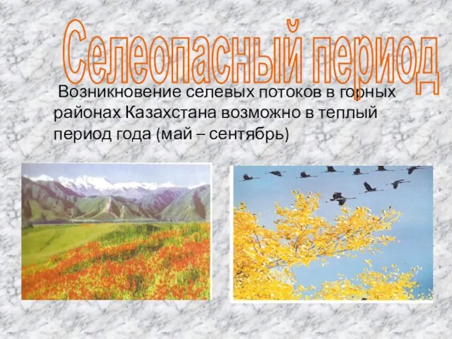 Возникновение селевых потоков в горных районах Казахстана возможно в теплый период года