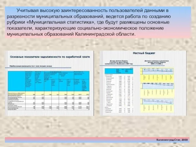 Учитывая высокую заинтересованность пользователей данными в разрезности муниципальных образований, ведется работа по