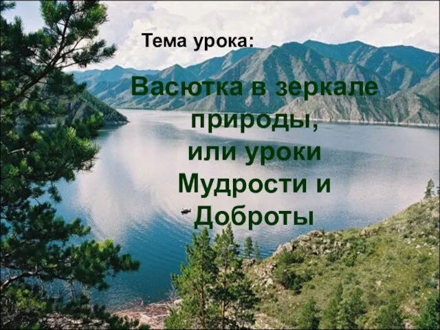 Васютка в зеркале природы, или уроки Мудрости и Доброты Тема урока: