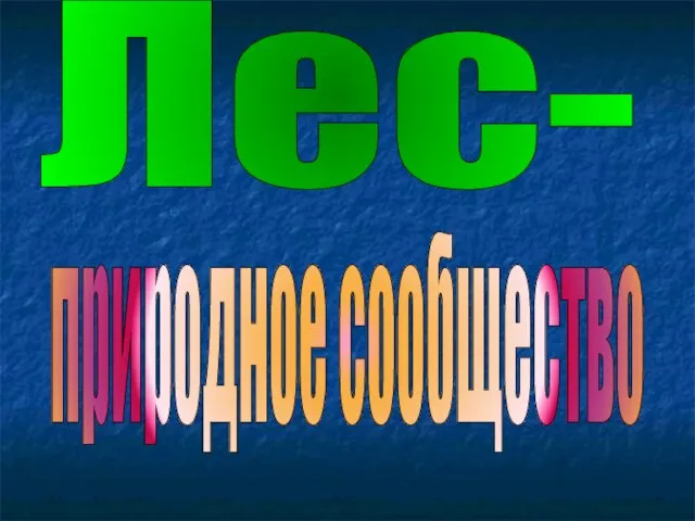 Лес- природное сообщество