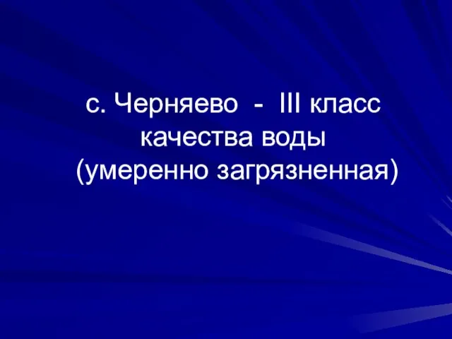 с. Черняево - III класс качества воды (умеренно загрязненная)