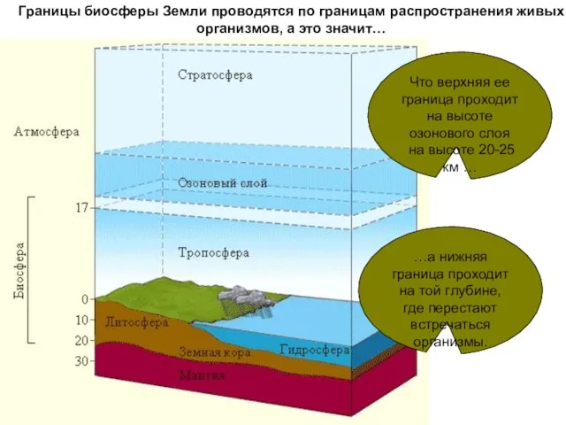 Границы биосферы Земли проводятся по границам распространения живых организмов, а это значит…