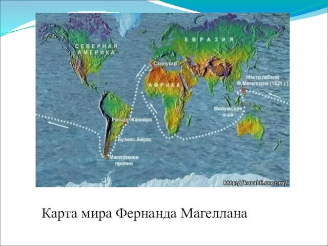 Карта мира Фернанда Магеллана