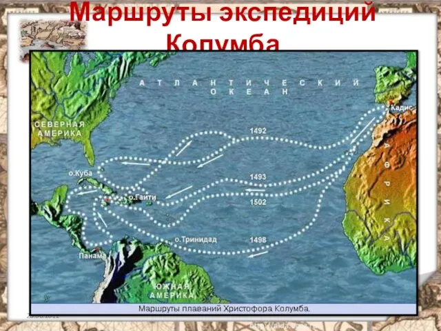 Маршруты экспедиций Колумба