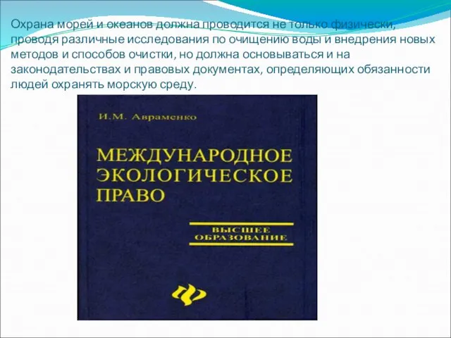 Охрана морей и океанов должна проводится не только физически, проводя различные исследования