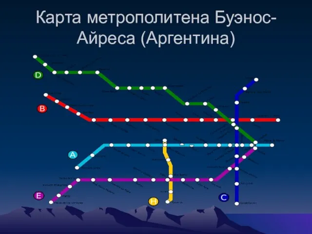 Карта метрополитена Буэнос-Айреса (Аргентина)