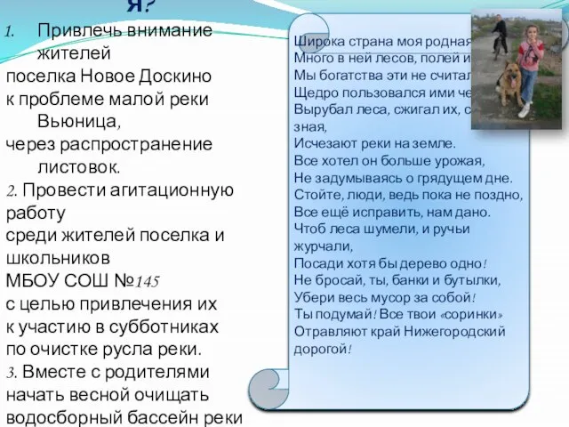 Что могу сделать я? Привлечь внимание жителей поселка Новое Доскино к проблеме