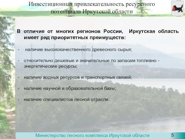 Инвестиционная привлекательность ресурсного потенциала Иркутской области В отличие от многих регионов России,