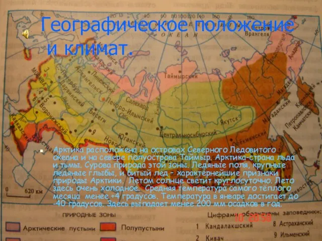 Географическое положение и климат. Арктика расположена на островах Северного Ледовитого океана и