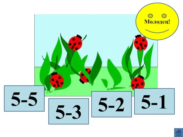 5-5 5-3 5-2 5-1 Молодец!