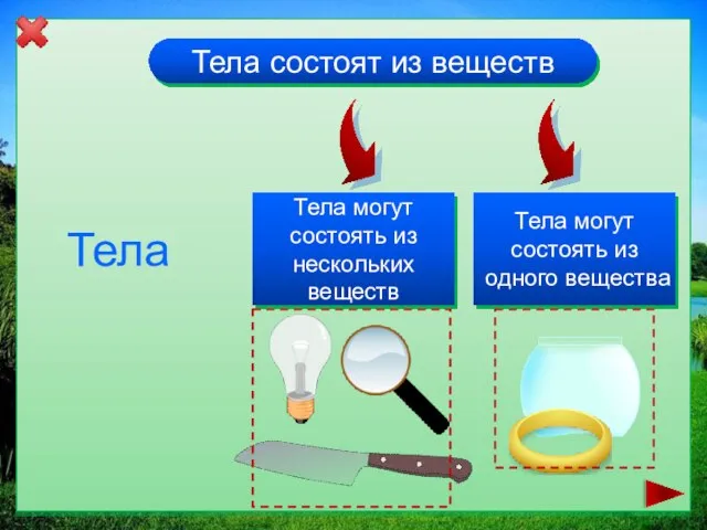 Тела состоят из веществ Тела Тела могут состоять из нескольких веществ Тела