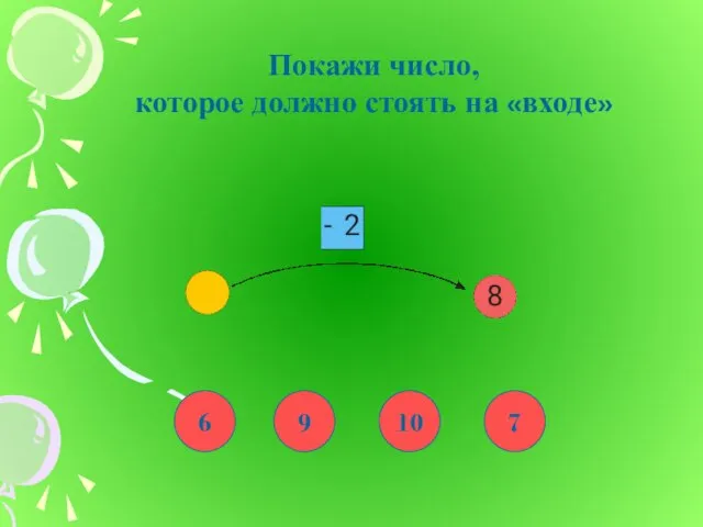 Покажи число, которое должно стоять на «входе» 6 9 10 7