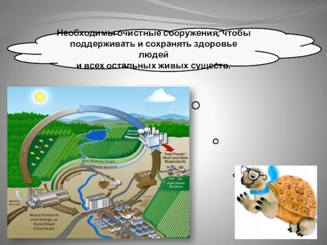 Необходимы очистные сооружения, чтобы поддерживать и сохранять здоровье людей и всех остальных живых существ.