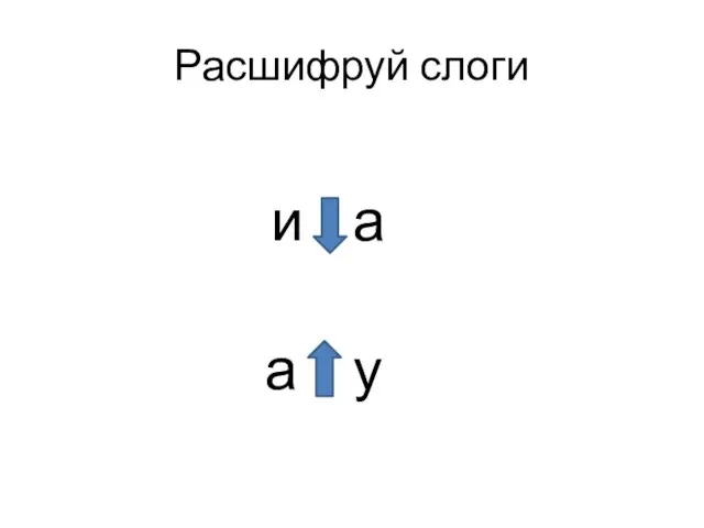 Расшифруй слоги и а а у