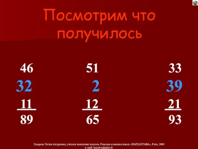 Посмотрим что получилось 46 51 33 32 2 39 11 12 21 89 65 93