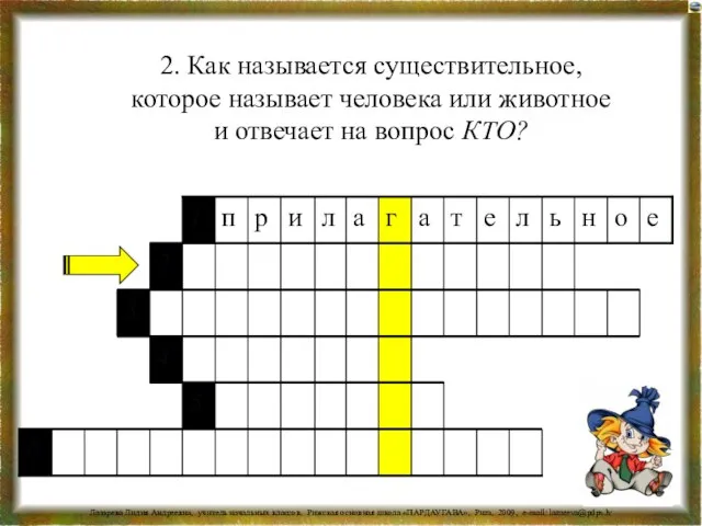 2. Как называется существительное, которое называет человека или животное и отвечает на вопрос КТО?