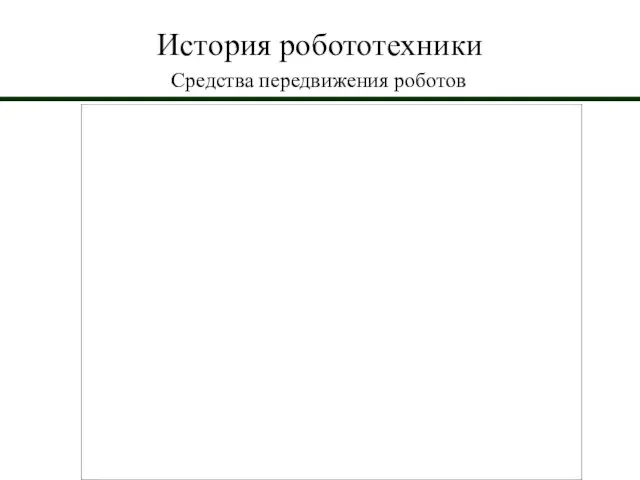 История робототехники Средства передвижения роботов