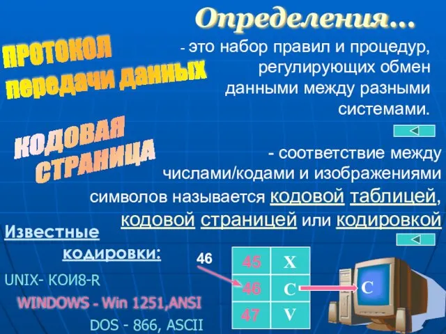 Определения... ПРОТОКОЛ передачи данных - это набор правил и процедур, регулирующих обмен