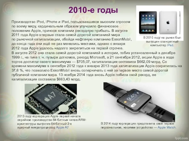 2010-е годы В 2014 году корпорация представила своё первое персональное, носимое устройство