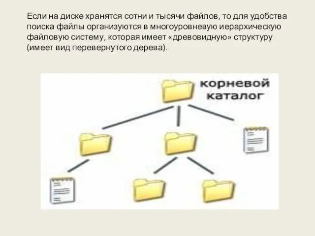 Если на диске хранятся сотни и тысячи файлов, то для удобства поиска