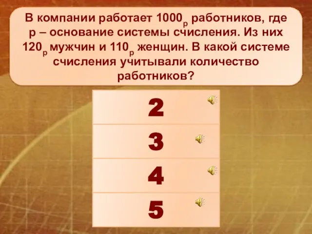 В компании работает 1000р работников, где р – основание системы счисления. Из