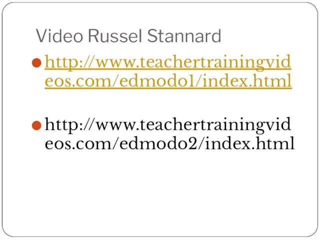 Video Russel Stannard http://www.teachertrainingvideos.com/edmodo1/index.html http://www.teachertrainingvideos.com/edmodo2/index.html