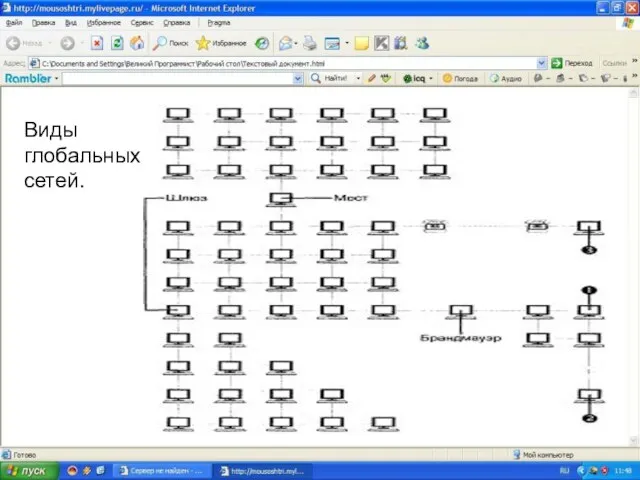 Виды глобальных сетей.