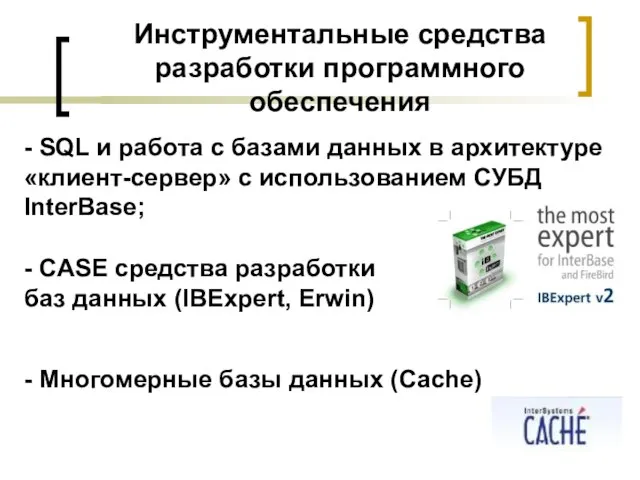 Инструментальные средства разработки программного обеспечения - CASE средства разработки баз данных (IBExpert,