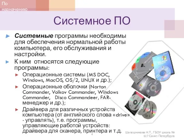 Системное ПО Системные программы необходимы для обеспечения нормальной работы компьютера, его обслуживания