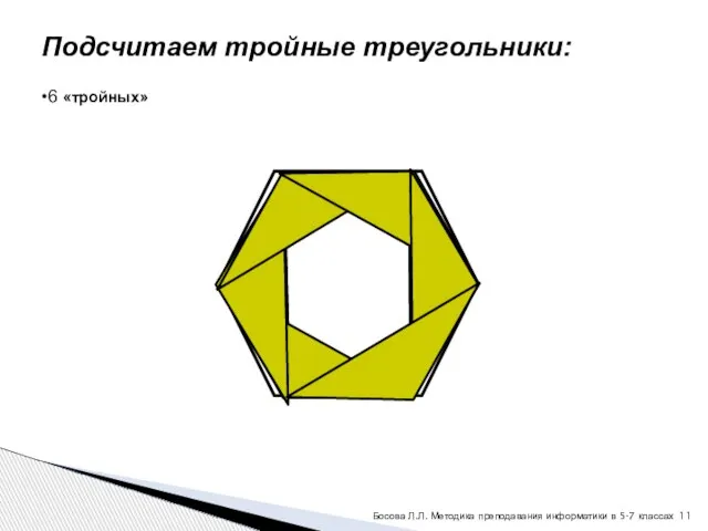 Подсчитаем тройные треугольники: 6 «тройных» Босова Л.Л. Методика преподавания информатики в 5-7 классах