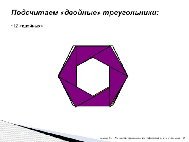 Подсчитаем «двойные» треугольники: 12 «двойных» Босова Л.Л. Методика преподавания информатики в 5-7 классах