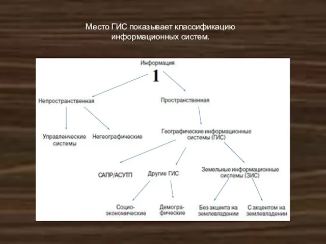 Место ГИС показывает классификацию информационных систем.